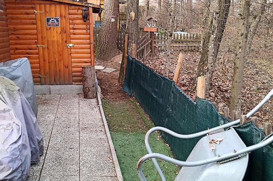 ein Werkzeigschuppen hält die Gartengeräte sicher und ist im besten Zustand